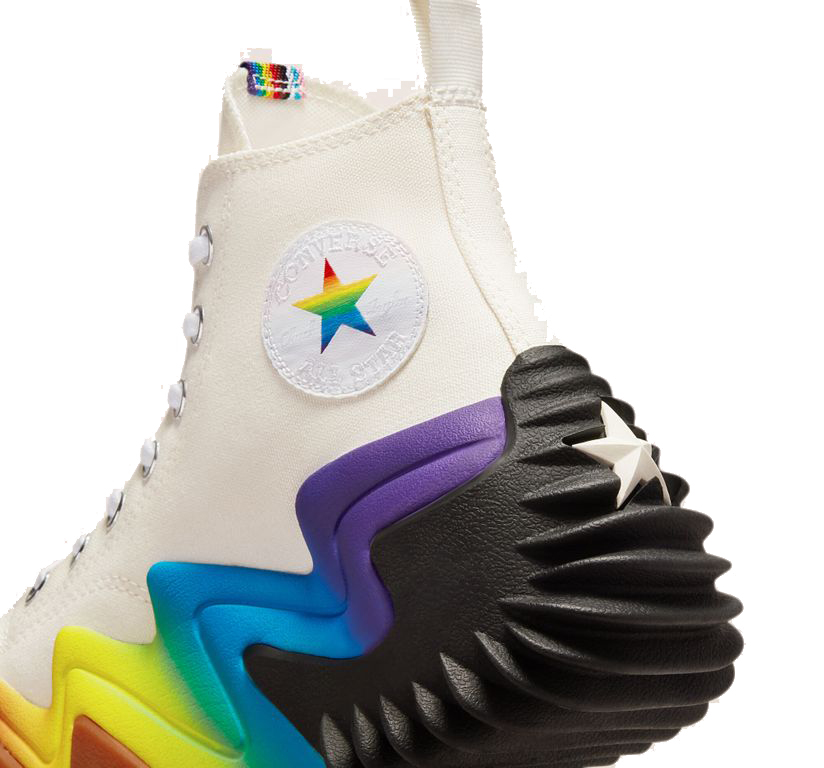 Конверсы Run Star Motion Pride Rainbow белые высокие "Радуга"